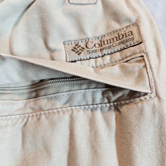 Columbia Womens L Beige Convertible Cargo Pants Zip-Off Legs shorts Cotton - Picture 5 of 14